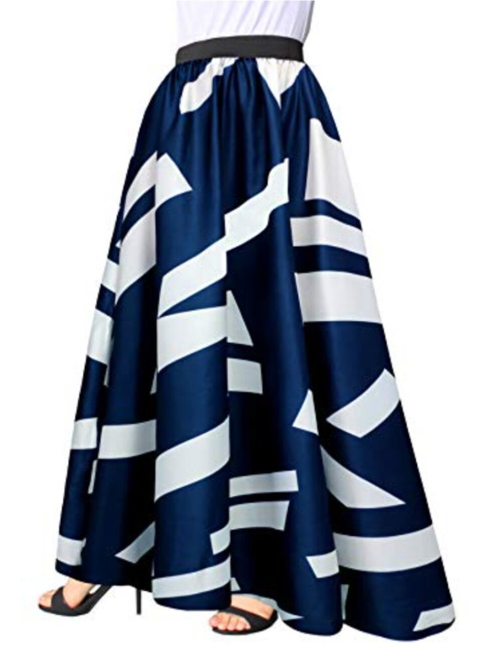 Chiffon High-Waist Maxi Skirt Floor Length Beach Casual Elastic Waist